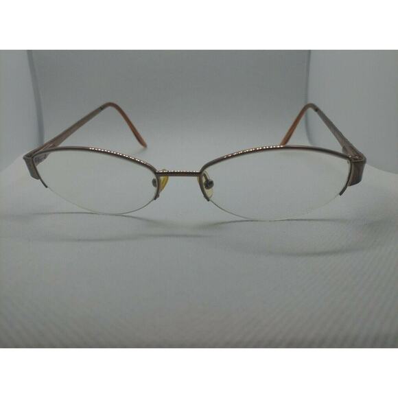 BULOVA “TARRAGONA” Eyeglasses Frame Half Rimless 51-17-135 Brown/Gold OE54 - Picture 2 of 11